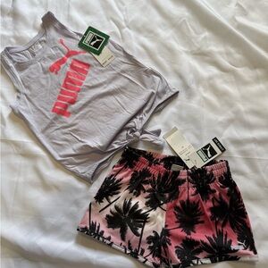 NWT Puma Pink and Black Palm Tree Set